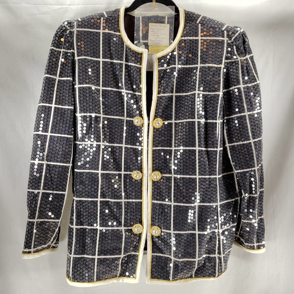 Vintage Jacket Size 20 Katherine Lindsay by Matthew Black Sequin Button-Down